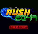 San Francisco Rush 2049 title screen for GameBoy Color